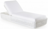 Шезлонг-лежак плетеный с матрасом Unopiu Agorà алюминий, искусственный ротанг, акрил белый Фото 1