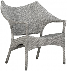 Кресло лаунж плетеное JANUS et Cie Amari алюминий, искусственный ротанг дымчатый Фото 1