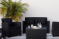 Комплект пластиковой мебели Keter Corona set with cushion box пластик с имитацией плетения графит Фото 3
