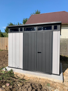 Сарай из ДПК Keter Artisan 7x9 древесно-пластиковый композит серый Фото 12