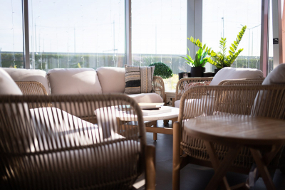 Диван деревянный плетеный трехместный Tagliamento Talara акация, роуп, олефин бежевый, лен Фото 8