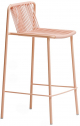 Стул металлический полубарный PEDRALI Tribeca сталь, ПВХ розовый Фото 1