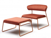 Кресло лаунж с обивкой Scab Design Lisa Lounge сталь, вельвет терракотовый, красный Фото 9