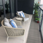 Кресло плетеное с подушками JANUS et Cie Knot алюминий, роуп, акрил окаменелость Фото 12