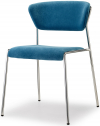 Стул с обивкой Scab Design Lisa сталь, дерево, вельвет хром, синий Фото 1