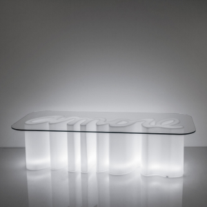 Стол дизайнерский светящийся SLIDE Amore Table Lighting LED полиэтилен, закаленное стекло Фото 2