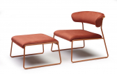 Кресло лаунж с обивкой Scab Design Lisa Lounge сталь, вельвет терракотовый, красный Фото 8