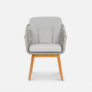 Комплект плетеной мебели ReeHouse Letto алюминий, ясень, искусственный ротанг, олефин лунный свет, серебристый, тик Фото 10