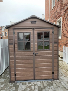 Сарай пластиковый Keter Scala 6×5 полипропилен светло-коричневый Фото 11