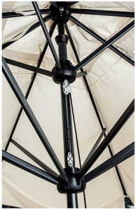 Зонт профессиональный телескопический 3.5х3.5 м Scolaro Leonardo Telescopic алюминий, акрил антрацит, слоновая кость Фото 5