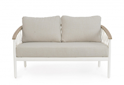 Диван двухместный с подушками Garden Relax Fenix алюминий, роуп, олефин белый Фото 4