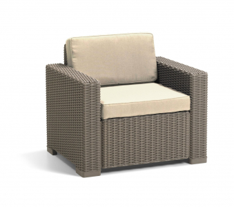 Комплект пластиковой мебели Keter California 3 seater set пластик с имитацией плетения капучино, песочный Фото 8