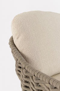 Кресло лаунж плетеное с подушками Garden Relax Tamires алюминий, тик, роуп, олефин натуральный, коричневый, бежевый Фото 8