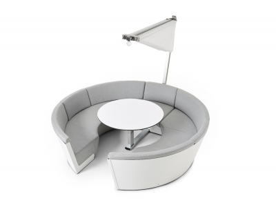 Зонт дизайнерский с подсветкой Ø3.3 м Extremis Kosmos Round + LED Light сталь, полиэстер белый Фото 12