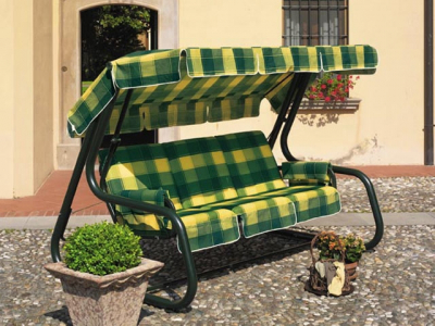 Качели садовые SCAB GIARDINO Master металл, хлопок зеленые трубы Фото 1