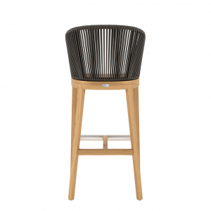 Кресло барное плетеное с подушкой JANUS et Cie Heron тик, алюминий, роуп, акрил натуральный, ореховый Фото 5