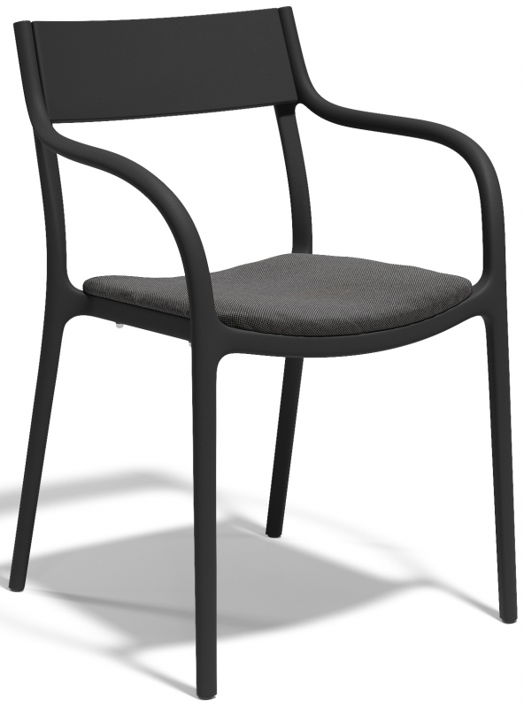 Кресло пластиковое с обивкой Madison Upholstered, черный