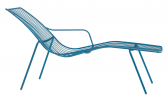 Шезлонг металлический PEDRALI Nolita сталь синий Фото 1