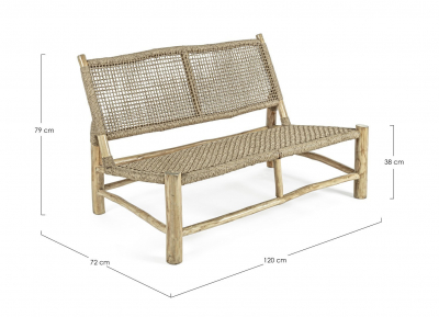 Диван плетеный Garden Relax Lampok тик, искусственный ротанг Фото 2