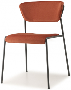 Стул с обивкой Scab Design Lisa сталь, дерево, вельвет антрацит, красный Фото 1