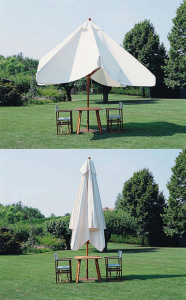 Зонт профессиональный телескопический 3х4 м Scolaro Palladio Telescopic дерево ироко, акрил натуральный, слоновая кость Фото 7