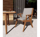 Стул деревянный SEALINE тик, ткань для улицы светлое дерево Фото 7