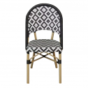 Стул под бамбук Tagliamento French Bistro алюминий, искусственный ротанг бамбуковый, черный, белый Фото 5