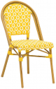 Стул под бамбук Tagliamento French Bistro алюминий, искусственный ротанг бамбуковый, желтый, белый Фото 3