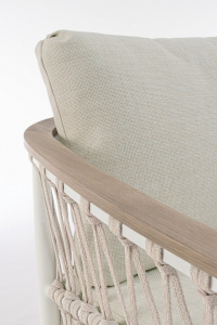 Кресло лаунж плетеное с подушками Garden Relax Fenix алюминий, роуп, олефин белый Фото 10