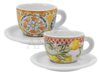 Кофейные пары для капучино Ancap Edex фарфор деколь Capriccio Italiano Фото 3