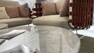 Комплект плетеной лаунж мебели Rever Nido сталь, роуп, полиэстер, мрамор белый, 14, 6/10, 1/5, 6/5, белый мрамор Каррара Фото 18