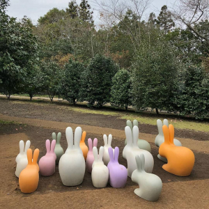 Стул пластиковый Qeeboo Rabbit полиэтилен серый Фото 9