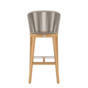 Кресло барное плетеное с подушкой JANUS et Cie Heron тик, алюминий, роуп, акрил натуральный, песочный Фото 4