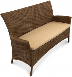 Диван двухместный плетеный с подушкой-thumbs-Фото1