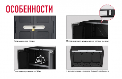 Шкаф пластиковый Keter Magix полипропилен серый Фото 6