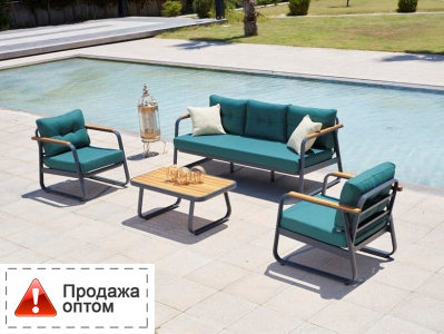 Комплект мягкой мебели Tagliamento Rio алюминий, ироко, олефин Фото 1