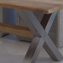 Стол деревянный обеденный Skyline Design Nautic алюминий, тик натуральный Фото 7