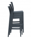 Стул пластиковый барный Siesta Contract Jamaica стеклопластик антрацит Фото 5