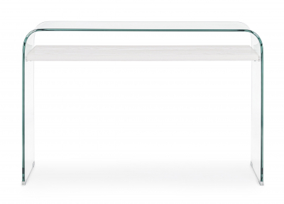 Стеклянный консольный стол Garden Relax Wood незакаленное стекло, МДФ прозрачный, белый Фото 4