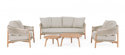 Комплект кофейных столиков Garden Relax Garita тик натуральный Фото 6