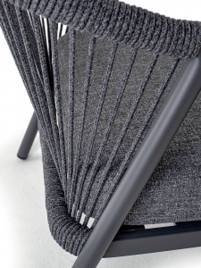 Комплект мягкой мебели Grattoni Cordoba алюминий, тик, роуп, олефин антрацит, темно-серый, угольный Фото 5