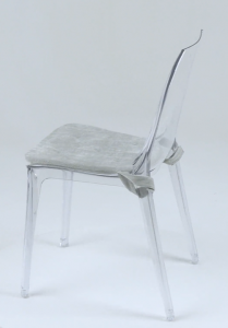 Комплект прозрачных стульев с подушками Scab Design Vanity Set 2 поликарбонат, полиэстер прозрачный, светло-серый Фото 5
