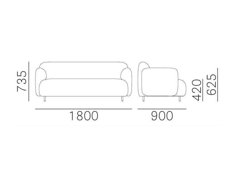 Диван двухместный мягкий Buddy Sofa