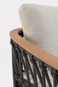 Диван трехместный с подушками Garden Relax Fenix алюминий, роуп, олефин антрацит Фото 7