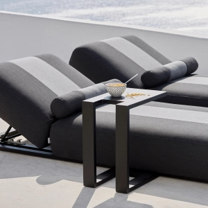 Шезлонг-лежак мягкий Grattoni Joy алюминий, ткань sunbrella антрацит, серый Фото 5