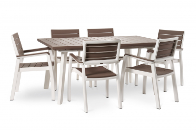 Стол пластиковый раздвижной Keter Harmony Extendable полипропилен белый, капучино Фото 8
