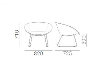 Лаунж-кресло с обивкой на полозьях-thumbs-Фото3