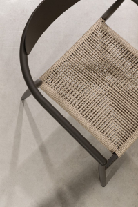 Кресло металлическое плетеное Garden Relax Linares алюминий, роуп угольный Фото 10