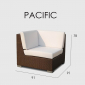 Модуль плетеный левый с подлокотником Skyline Design Pacific алюминий, искусственный ротанг, sunbrella арабика, бежевый Фото 4