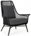 Кресло плетеное с подушкой Garden Relax Cristobal алюминий, роуп, акрил антрацит Фото 1